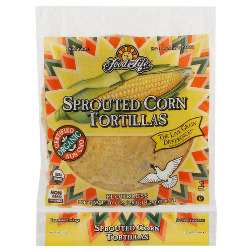 Food for Life Tortillas, Sprouted Corn, Flourless
