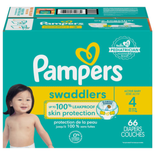 Pampers Diapers, Active Baby, 4 (22-37 lb), Super Pack