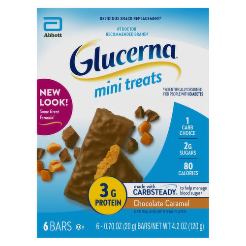 Glucerna Bars, Chocolate Caramel, Mini Treats