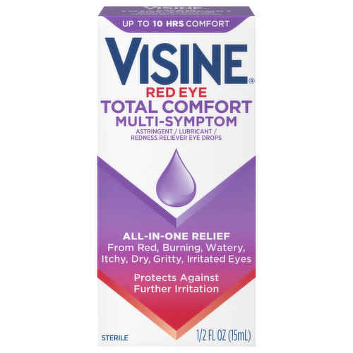 Visine Eye Drops, Red Eye, Total Comfort, Multi-Symptom