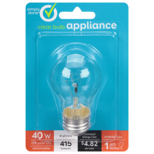 Globe 40W Clear Appliance Bulb