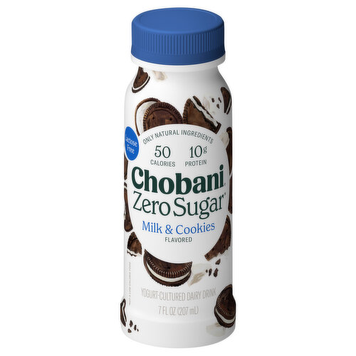 Chobani Yogurt-Cultured Dairy Drink, Zero Sugar, Milk & Cookies Flavored