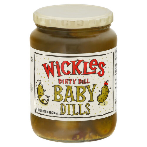 Wickles Dirty Dill Baby Dills Pickles, 24 Ounce -- 6 per case