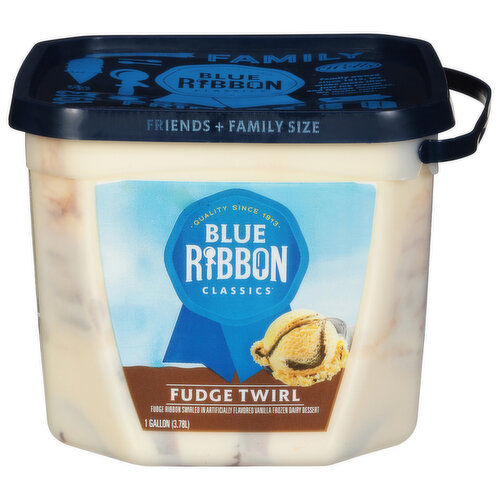 Blue Ribbon Classics Frozen Dairy Dessert, Fudge Twirl, Friends + Family Size