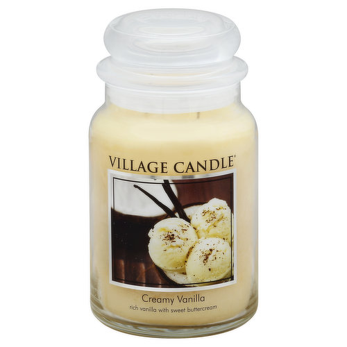 Village Candle Candle, Creamy Vanilla, Premium Jar