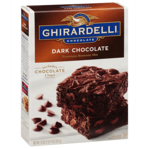 Ghirardelli Brownie Mix, Premium, Dark Chocolate