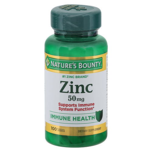 Nature's Bounty Zinc, Immune Health, 50 mg, Tablets