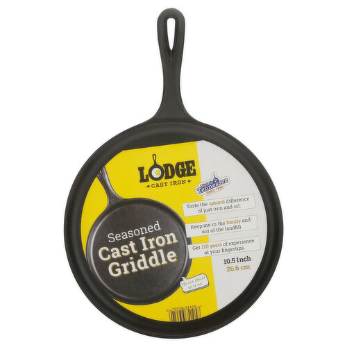 Lodge Griddle, Cast Iron, Seasoned, 10.5 Inch