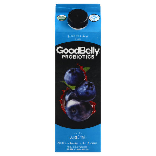 GoodBelly Juice Drink, Blueberry Acai Flavor