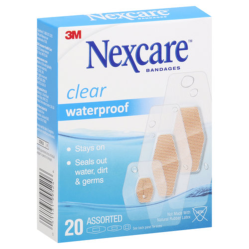 Nexcare Bandages, Assorted, Waterproof, Clear