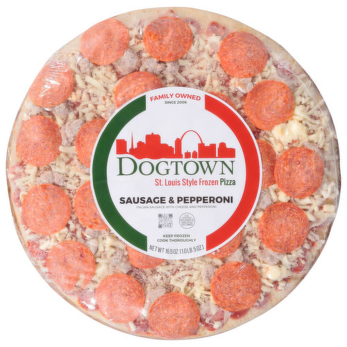Dogtown Frozen Pizza, Sausage & Pepperoni, St. Louis Style