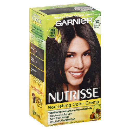 Nutrisse Permanent Haircolor, Darkest Brown 30