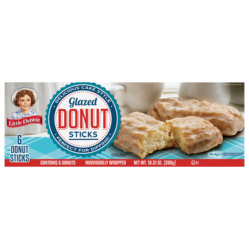 Contains 6 donuts. Perfect for dipping! Individually wrapped. McKee a family bakery. Please recycle this carton.