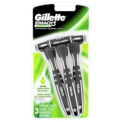 Gillette Razors, Disposable, Sensitive