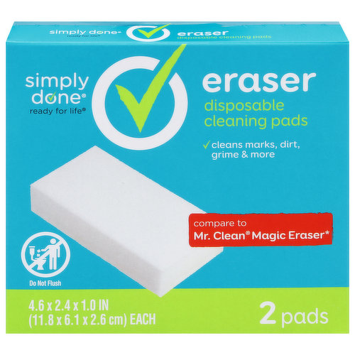 Ready for life. Cleans marks, dirt, grime & more. Compare to Mr. Clean Magic Eraser (All product and company names are trademarks or registered trademarks of their respective holders. Use of them does not imply any affiliation with or endorsement by them). Kitchen. Bath. Walls/switches.