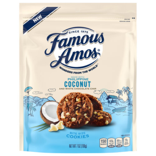 Famous Amos Cookies, Philippine Coconut and White Chocolate Chip, Bite Size