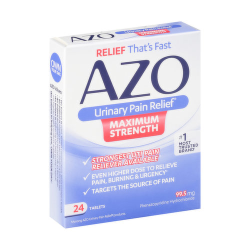 Azo Urinary Pain Relief, Maximum Strength, 97.5 mg, Tablets ( 24 count )