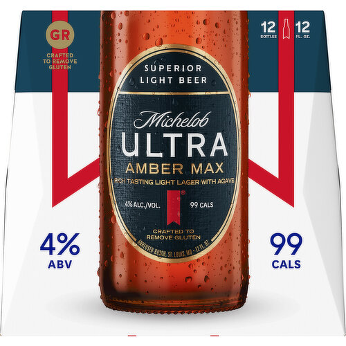 Michelob Ultra Beer, Lager, Light, Amber Max