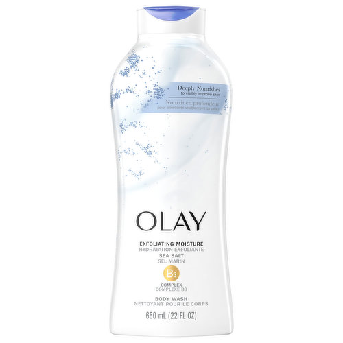 Olay Body Wash, Exfoliating Moisture, Sea Salt