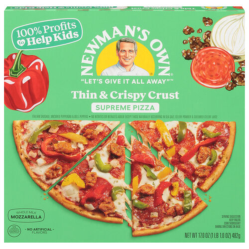 Newman's Own Pizza, Thin & Crispy Crust, Supreme