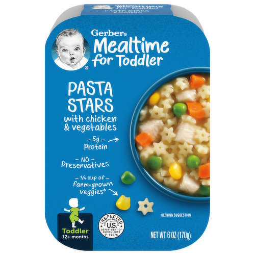 Pasta Stars, with Chicken & Vegetables, Toddler, 12+ Months