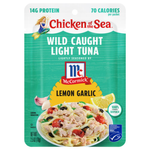 Chicken of the Sea Tuna, Light, Wild Caught, Lemon Garlic