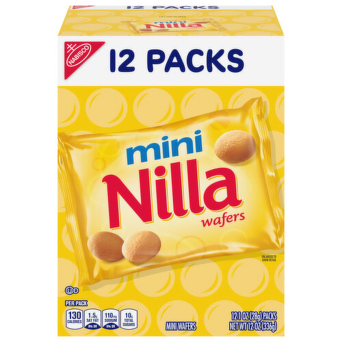 NILLA WAFER Nilla Wafers Mini Vanilla Wafer Cookies, 12 Snack Packs