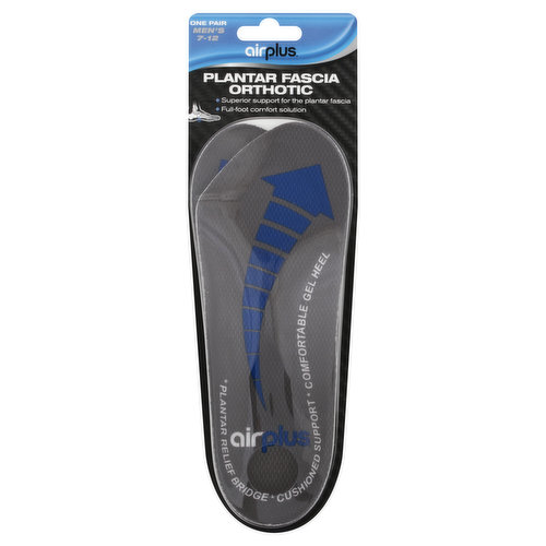 AIRPLUS Insoles, Plantar Fascia Orthotic, 7-12, Men's