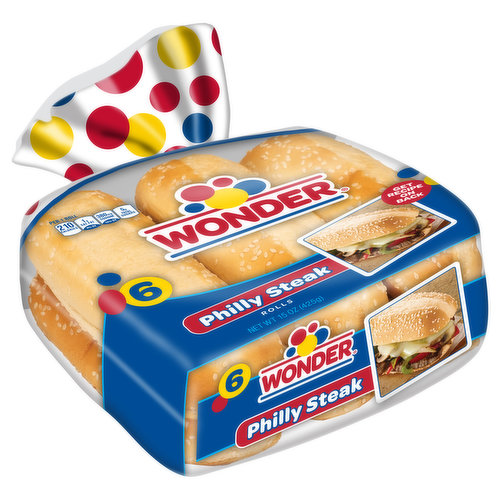 Wonder Rolls, Philly Steak - Super 1 Foods