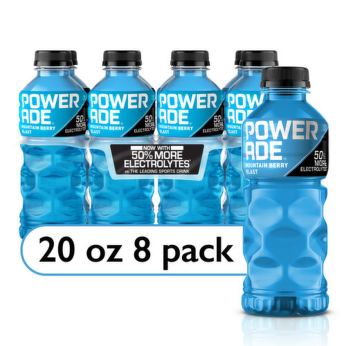 Powerade Sports Drink, Mountain Berry Blast, 8 Pack