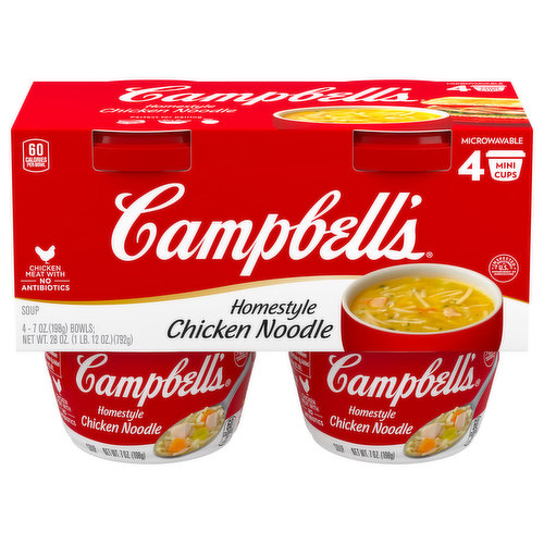 Campbell's Soup, Chicken Noodle, Homestyle, Mini Cups