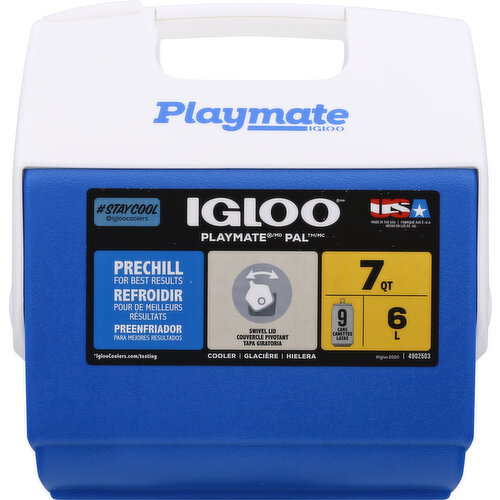 Igloo Cooler, Blue/White, 7 Quarts