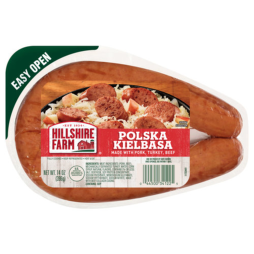 Handcrafted with natural spices and only the finest cuts of meat, Hillshire Farm Polska Kielbasa Smoked Sausage is the delicious answer to weeknight dinners. Fully cooked and ready in minutes, our flavorful smoked Polish sausage delivers farmhouse quality with bold flavor. Hillshire Farm cooked sausage is vacuum packed to seal in the delicious flavor of the smoked sausages.