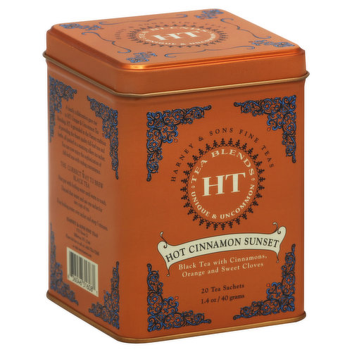 Harney & Sons Fine Teas Black Tea, Hot Cinnamon Sunset, Sachets