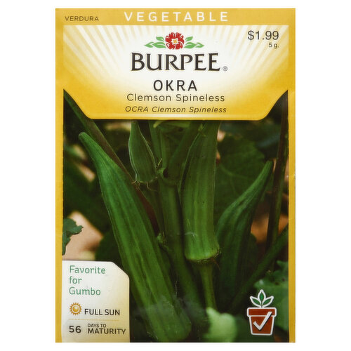 Burpee Seeds, Okra, Clemson Spineless
