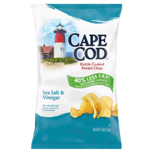 Cape Cod Potato Chips, Sea Salt & Vinegar, Kettle Cooked