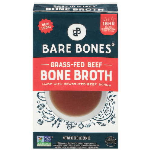 Bare Bones Bone Broth, Beef, Grass-Fed