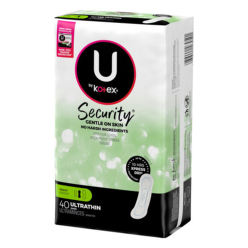 U by Kotex Pads + Wings, Ultra Thin, Overnight - Super 1 Foods