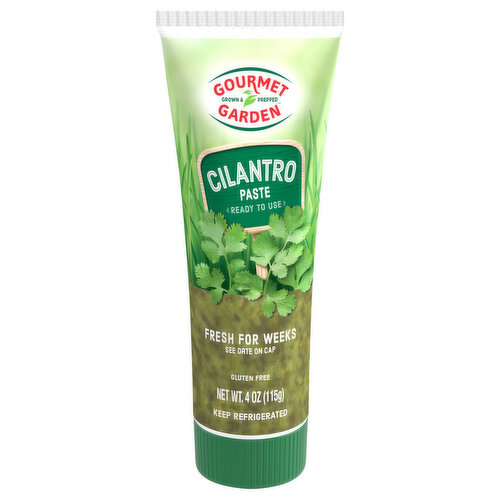 Whether you’re whipping up a Mexican feast, an intimate Indian meal for two, or a quick weeknight dinner, the bright, zesty flavor of Gourmet Garden Cilantro Stir-In Paste is a must. Add the paste at the end of your cooking to burritos, curries, salsas, stir-fries, rice and so much more. Each squeezable tube is packed with fresh cilantro that’s been chopped to save you time, effort and waste. Our cilantro paste is at its best flavor, color and aroma when it reaches your family’s table. No prep necessary – simply stir the paste into sauces, soups and marinades, or rub onto meats or vegetables. Store refrigerated for weeks until the next cooking adventure.