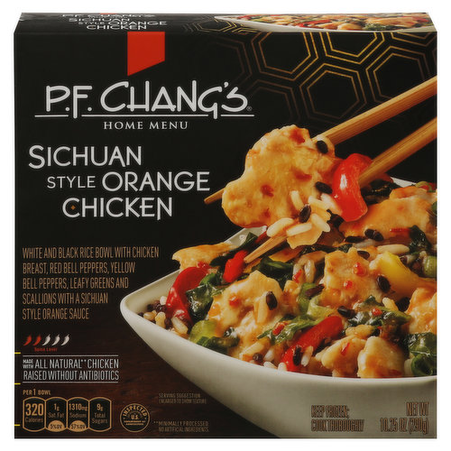 Stay in. Eat like you didn’t. At P.F. Chang’s, our food is made from scratch, every day, in every restaurant - and when you can’t make it to the restaurant, nothing comes closer to the flavors you love than our P.F. Chang’s Home menu. - Philip Chiang, Co-Founder. No artificial preservatives (see ingredient statement for ingredients used to preserve quality). No artificial colors.