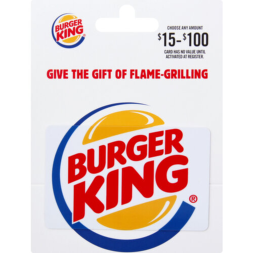 Burger King Gift Card, $15-$100