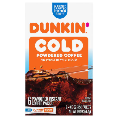 Dunkin' Coffee, Cold, Instant, Powdered