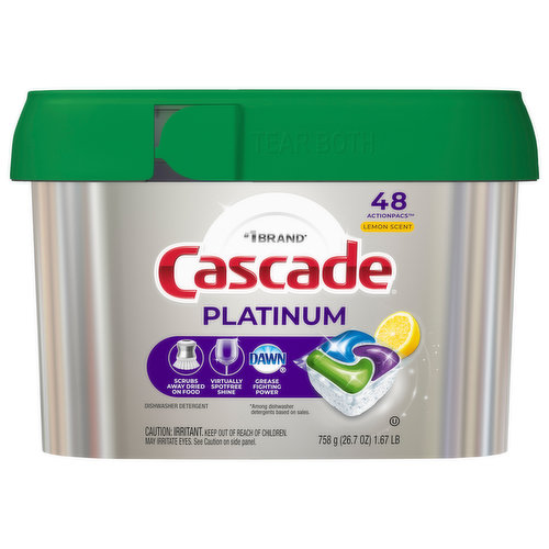 Cascade Dishwasher Detergent, Lemon Scent