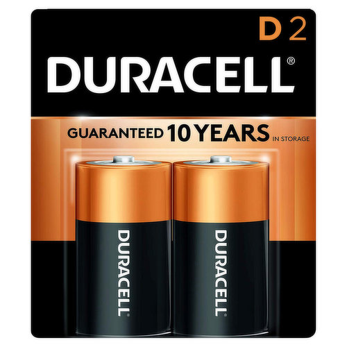 No. 1 trusted brand. Guaranteed 10 years in storage. Guarantee: If not completely satisfied with this alkaline battery product, call 1-800-551-2355 (9:00 am-5:00 pm EST). Duracell guarantees these batteries against defects in materials and workmanship. Should any device be damaged due to a battery defect, we will repair or replace it at our option. www.duracell.com. Assembled in the USA from foreign and domestic materials.