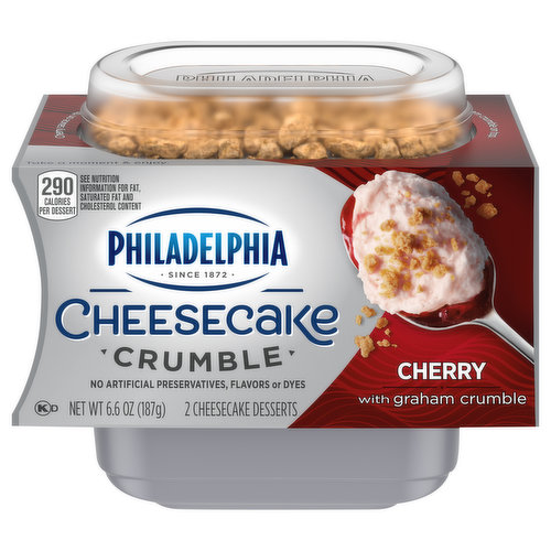 Since 1872. Cherry sauce on the bottom, Philadelphia Cheesecake in the middle, and buttery graham crumble on top. Take a moment & enjoy.