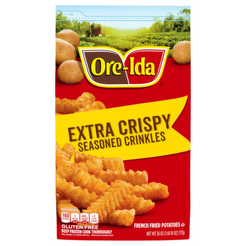 Ore-Ida French Fried Potatoes, Seasoned Crinkles, Extra Crispy