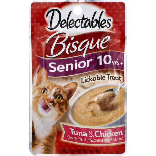 Delectables Treat for Cats, Lickable, Tuna & Chicken, Senior 10 Years+