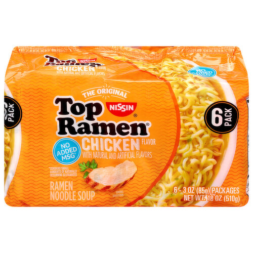 Nissin Ramen Noodle Soup, Chicken Flavor, 6 Pack