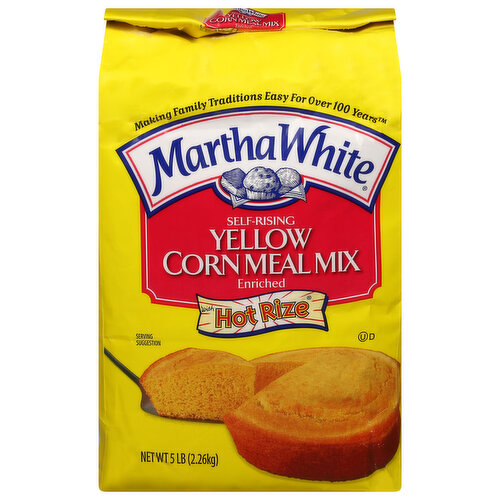 Martha White Corn Meal Mix, with Hot Rize, Enriched, Self-Rising, Yellow