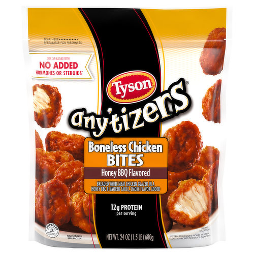 Tyson Tyson Any'tizers Honey BBQ Boneless Chicken Bites, 24 oz (Frozen)